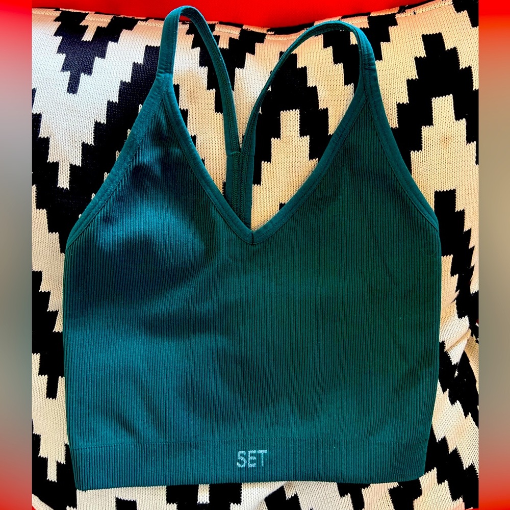 SET ACTIVE Sculptflex Ribbed V Bra Mojito Small